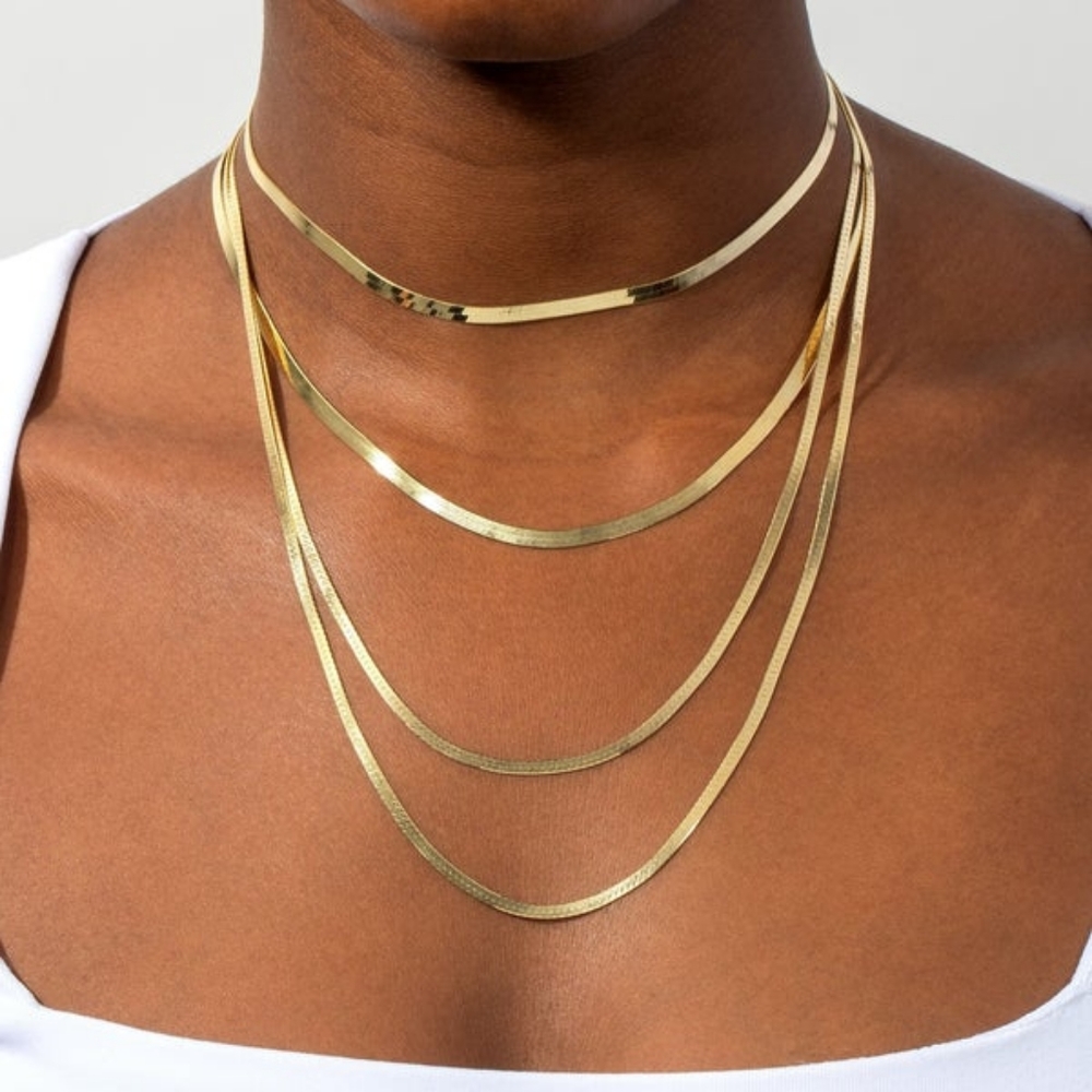Four In One Snake Chain Necklace **gold vermeil